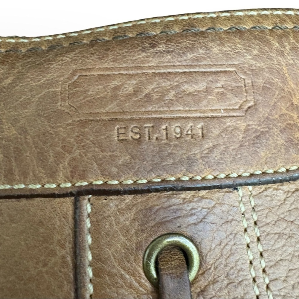 Coach 1941 Chelsea Brown Laced Leather Crossbody Shoulder Bag Brass Hardware - Picture 11 of 13
